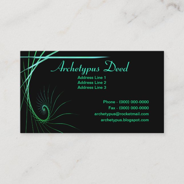 Artistic Fractal Stroke Business Card (Front)