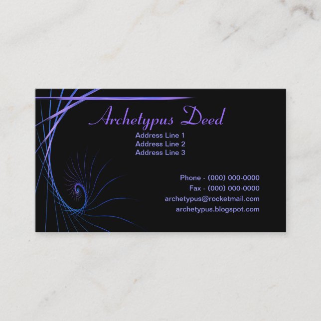 Artistic Fractal Stroke Business Card (Front)