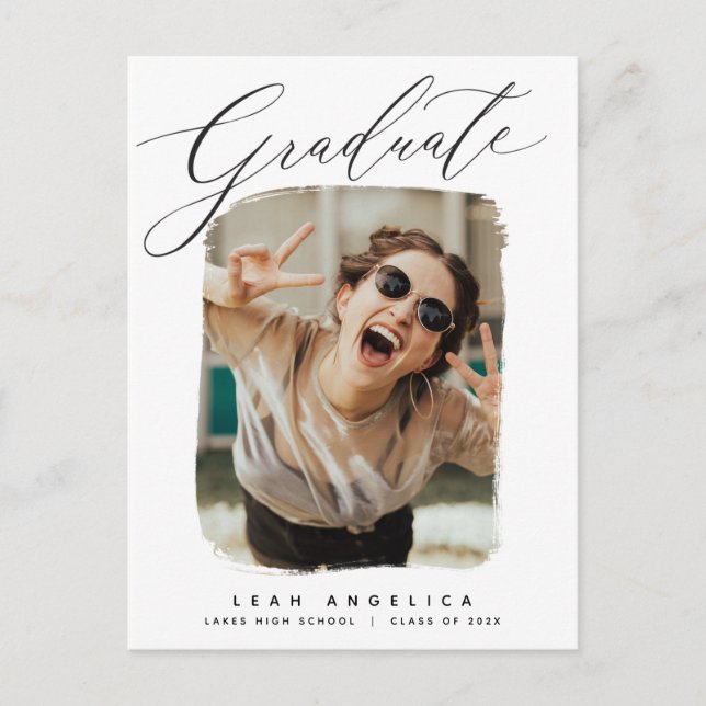 Artistic Frame Photo Graduation Postcard (Front)