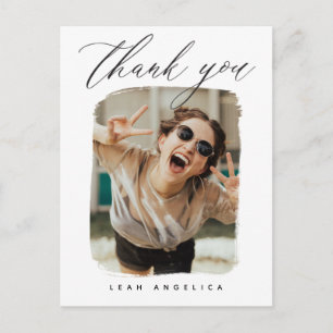 Artistic Frame Photo Graduation Thank You Postcard