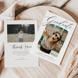 Artistic Framed Photo Graduation Thank You Card