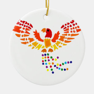 Artistic Fun Phoenix Rising Abstract Art Ceramic Ornament