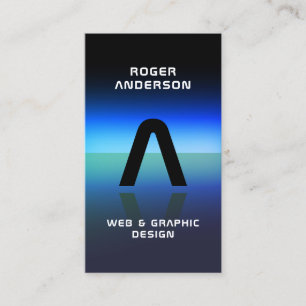 Artistic futuristic monogram  business card