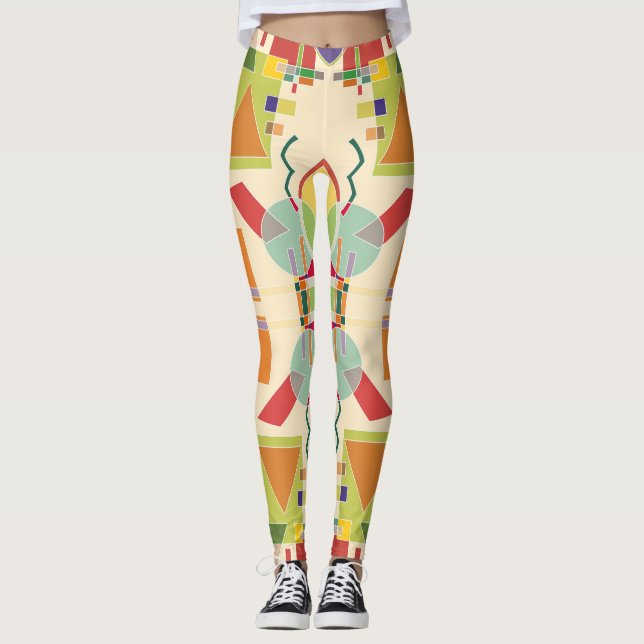 Artistic Geometric: Colourful Seamless Pattern Leggings (Front)