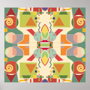 Artistic Geometric: Colourful Seamless Pattern Poster