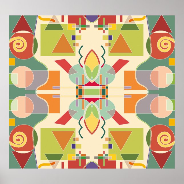 Artistic Geometric: Colourful Seamless Pattern Poster (Front)