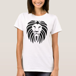 Artistic Geometric Lion Women's Denim Jacket T-Shirt