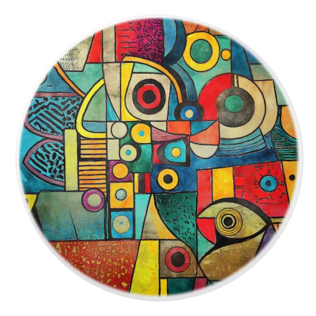 Artistic geometric Maximalist Decor Pull Knob (Front)