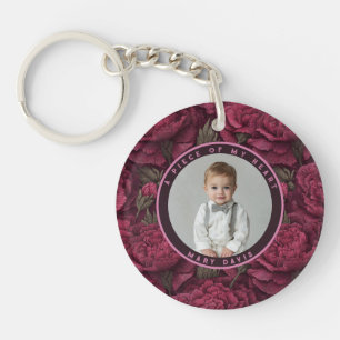 Artistic Gift Sets For Women Carnation Photo Keychain