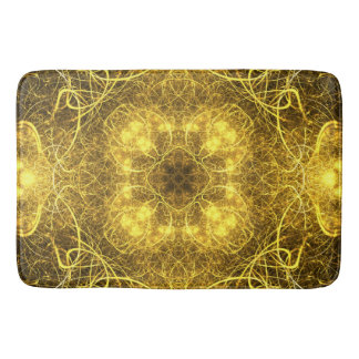 Artistic Gold Fractal Design_Bath Mat