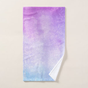 Artistic Gradient Purple to Light Blue Watercolors Hand Towel