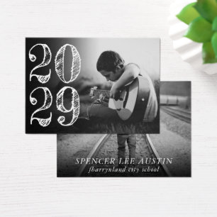 Artistic Graduation Simple 2 Photo Announcement