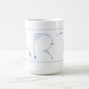 Artistic Graphic Lines Typography ART Coffee Mug