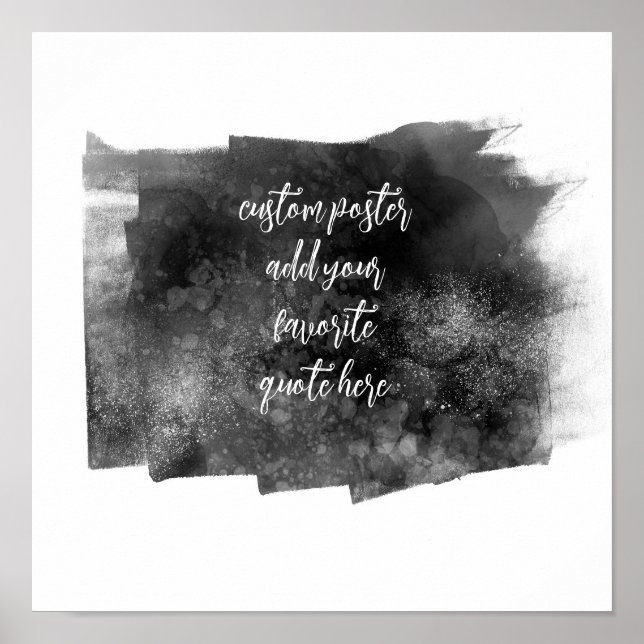 artistic gray and white paint design add a quote poster (Front)