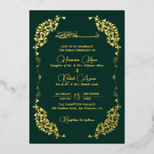 Artistic Green Gold Floral Paisley Muslim Wed