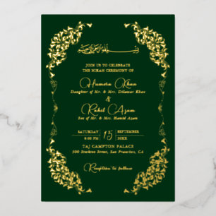 Artistic Green Gold Floral Paisley Muslim Wed