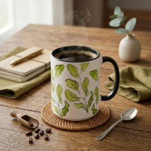 Artistic Green Watercolor Leaves Aesthetic
