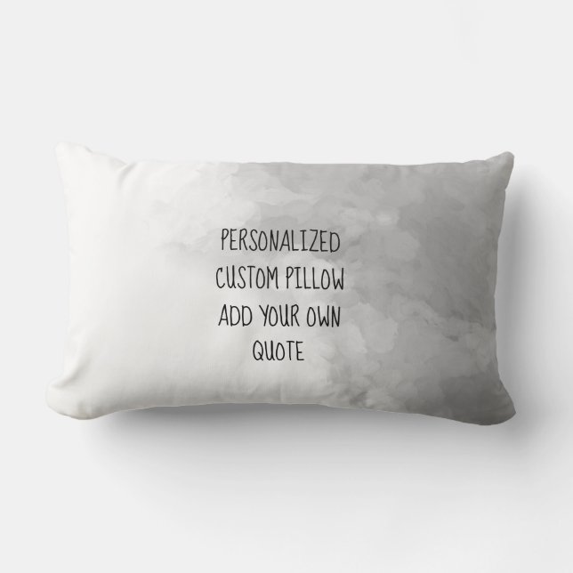  artistic grey and white add text custom lumbar pillow (Front)