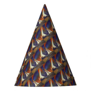 Artistic Gulet Under Sail In Orange and Purple Party Hat