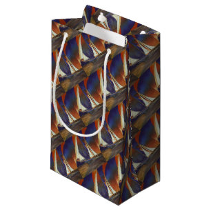 Artistic Gulet Under Sail In Orange and Purple Small Gift Bag