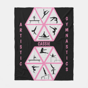 Artistic Gymnastics Hexagon Fleece Blanket