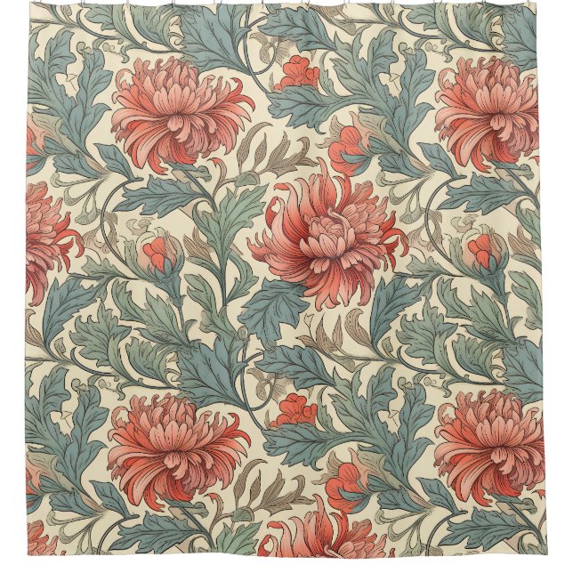 Artistic hand drawn Retro flowers Pink pattern (Front)