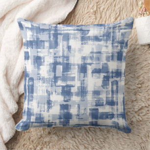 Artistic Hand painted watercolor blue and white  Throw Pillow
