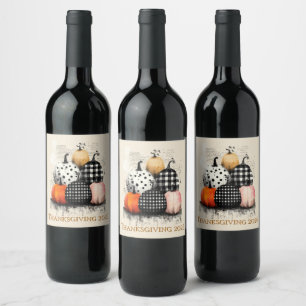 Artistic Harvest Pumpkins Wine Label