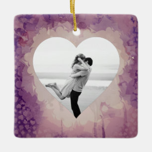 Artistic Heart/Custom Photo Ceramic Ornament
