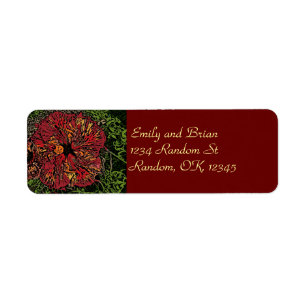 Artistic hibiscus customizable return labels