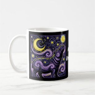 Artistic Hippo Swirling Starry Night Sky Graphic Coffee Mug