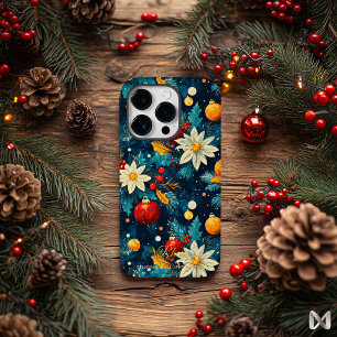 Artistic Holiday - Festive Floral Ornament Design Case-Mate iPhone 14 Pro Case