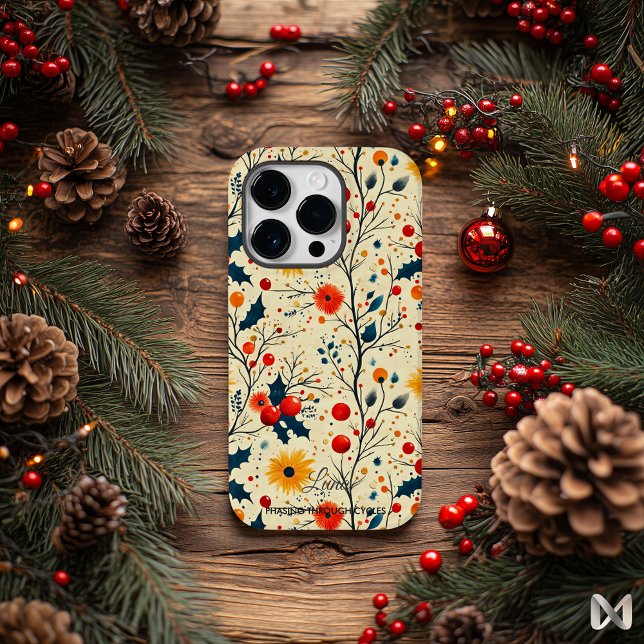 Artistic Holiday Minimalist Festive Floral Design Case-Mate iPhone Case (Creator Uploaded)