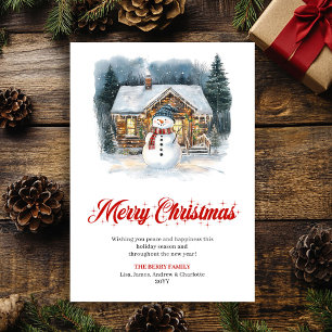 Artistic Holiday Scene Watercolor Greeting Card