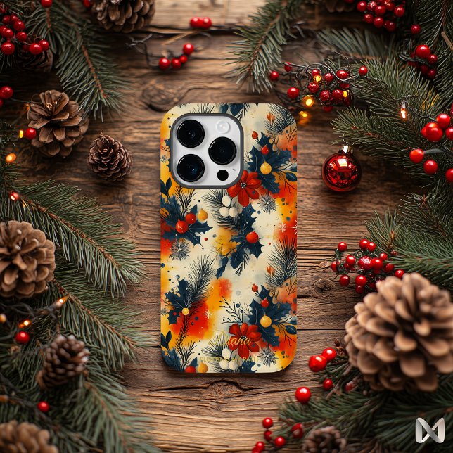 Artistic Holiday - Warm Festive Floral Design Case-Mate iPhone Case (Creator Uploaded)