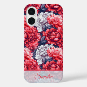 Artistic Housewarming Gift Peony Name iPhone 16 Case