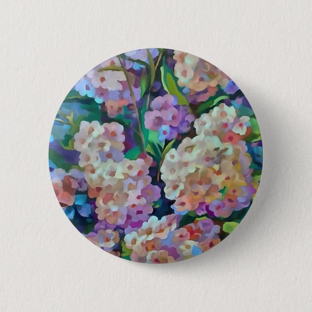 Artistic Hydrangeas 2 Inch Round Button (Front)