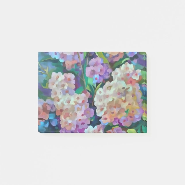 Artistic Hydrangeas Hortensia Floral Abstract Art Post-it Notes (Front)