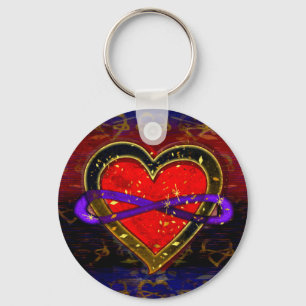 Artistic Infinity Heart Polyamory Flag Symbol  Keychain