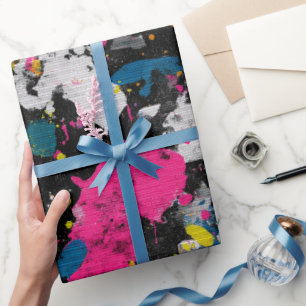 Artistic Ink Splash Multicolor Abstract Pattern Wrapping Paper