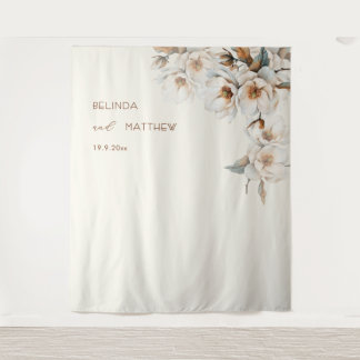 Artistic Ivory Floral Ivory | Wedding Tapestry