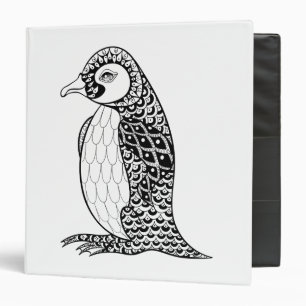 Artistic King Penguin Zendoodle Binder