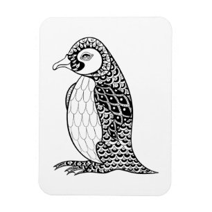 Artistic King Penguin Zendoodle Magnet