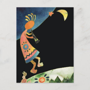 Artistic Kokopelli Blank Postcard