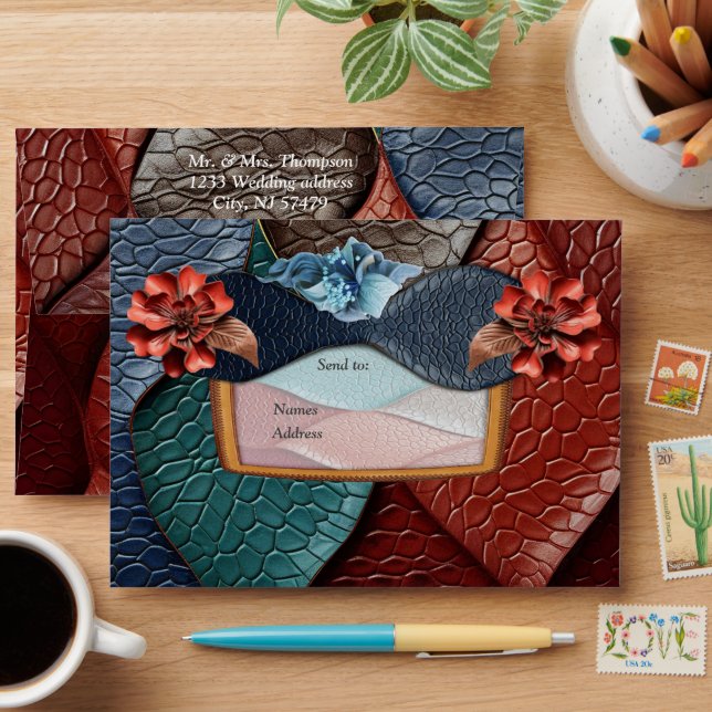 Artistic Leather Texture Art designs Envelope (Desk)