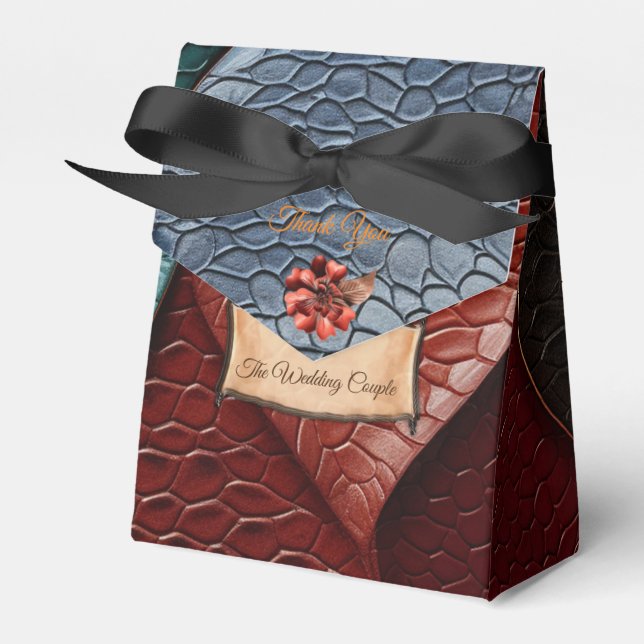 Artistic Leather Texture Art designs Favor Box (Front Side)