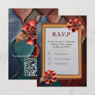 Artistic Leather Texture Art designs RSVP Card