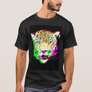 Artistic Leopard Psychedelic Animal Cool Colourful T-Shirt