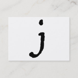 Artistic Letter "J" Hand Lettered Style Initial Business Card
