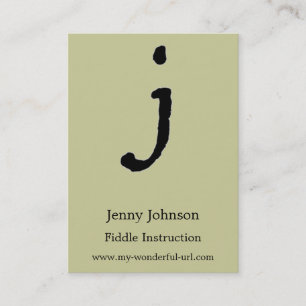 Artistic Letter "J" Hand Lettered Style Initial Business Card
